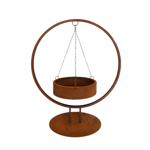 Feuerstelle Graz aus Edelrost - Design Garten Feuerstelle mit Feuerschale