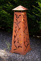 Feuerturm mit Ranken aus Metall Gartenfeuerstelle Edelrost