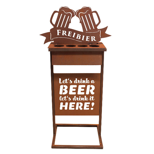 Freibier-Ständer Edelrost Bierständer Getränkehalter Partydeko Grillzubehör