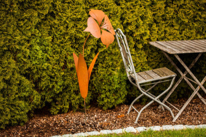 Gartenblume aus Edelrost  Garten Gartendeko Rostdeko Gartenstecker  Blume Metall