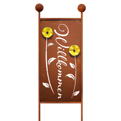 Gartenstecker Willkommen, Blütenfarbe Gelb