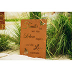 Edelrost Schild Gedichttafel  - Familie, Leben, Liebe - Spruchschild Deko
