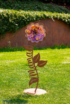 Glas Gartenblume Mama