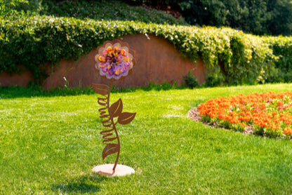 Glas Gartenblume Mama