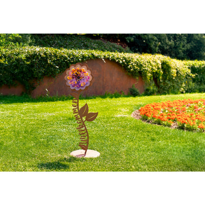 Glas Gartenblume Willkommen