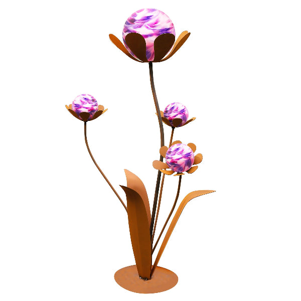 Glasblume - Ferrum - Metallblume mit Glas- oder Edelstahlkugeln Gardendeko