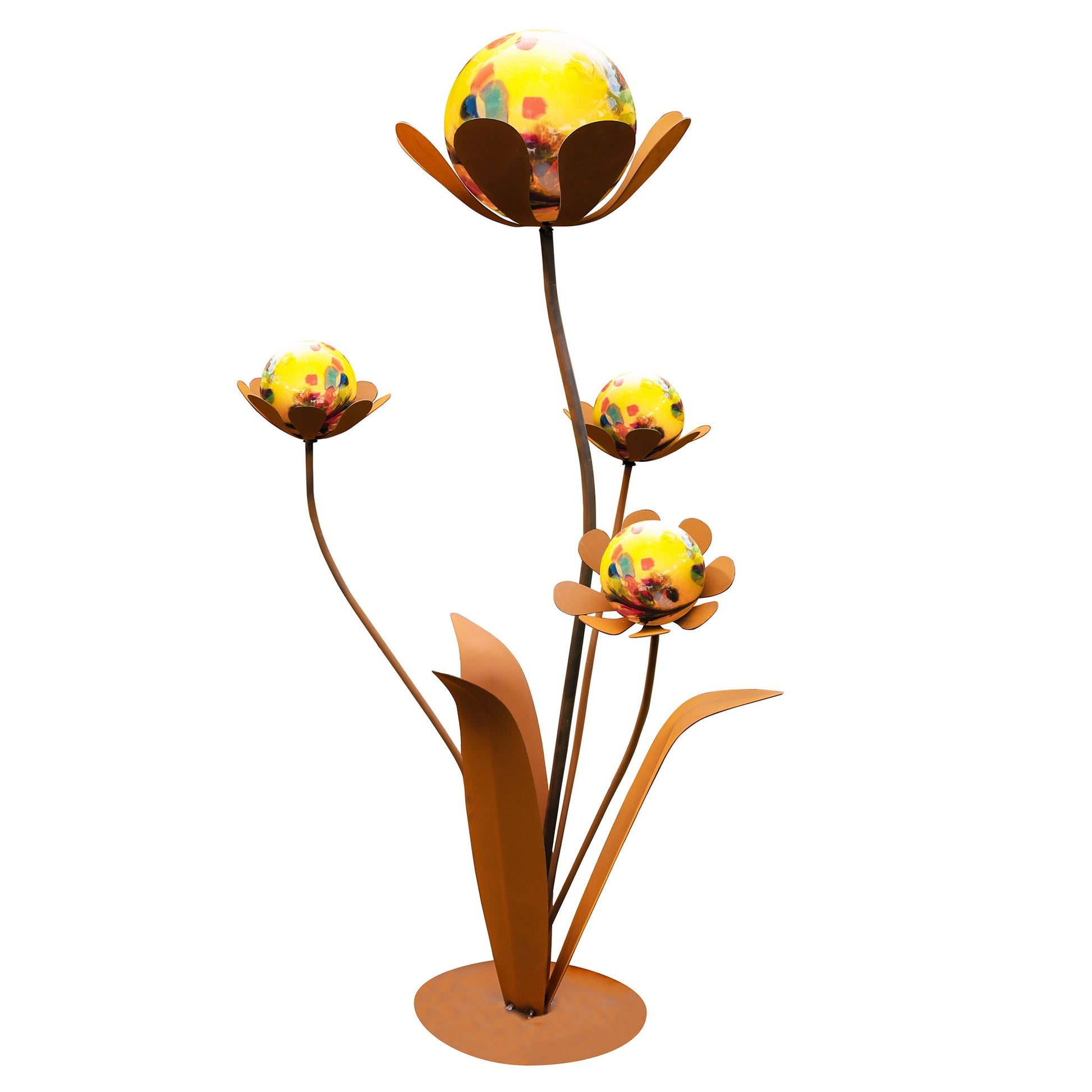 Glasblume - Ferrum - Metallblume mit Glas- oder Edelstahlkugeln Gardendeko