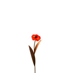 Glasblume - Mohnblume aus Metall Edelrost Blumendeko Glasblüte Garten