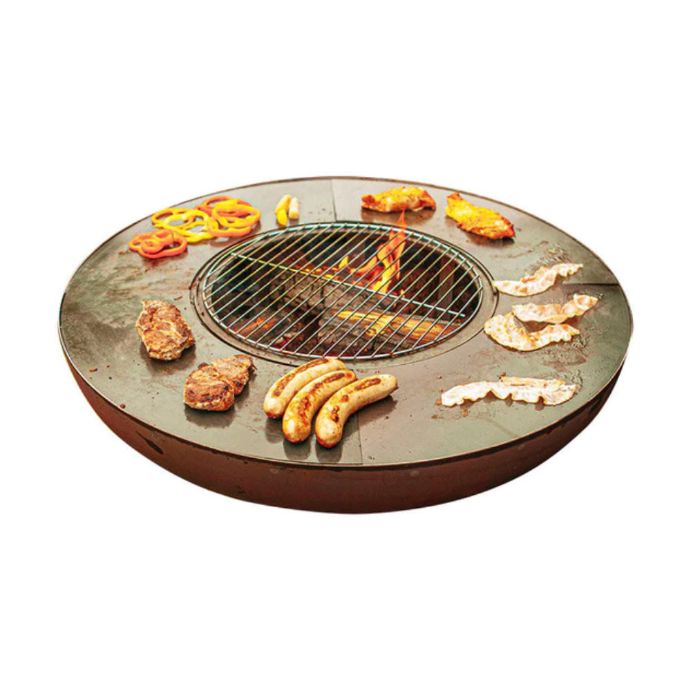 Grillstelle Feuerstelle Feuerschale XL mit Grillplatte aus Metall Gartengrill