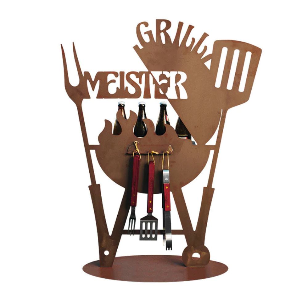 Grillständer Grillmeister BBQ Rostfigur für den Garten Grill Deko Männergeschenk
