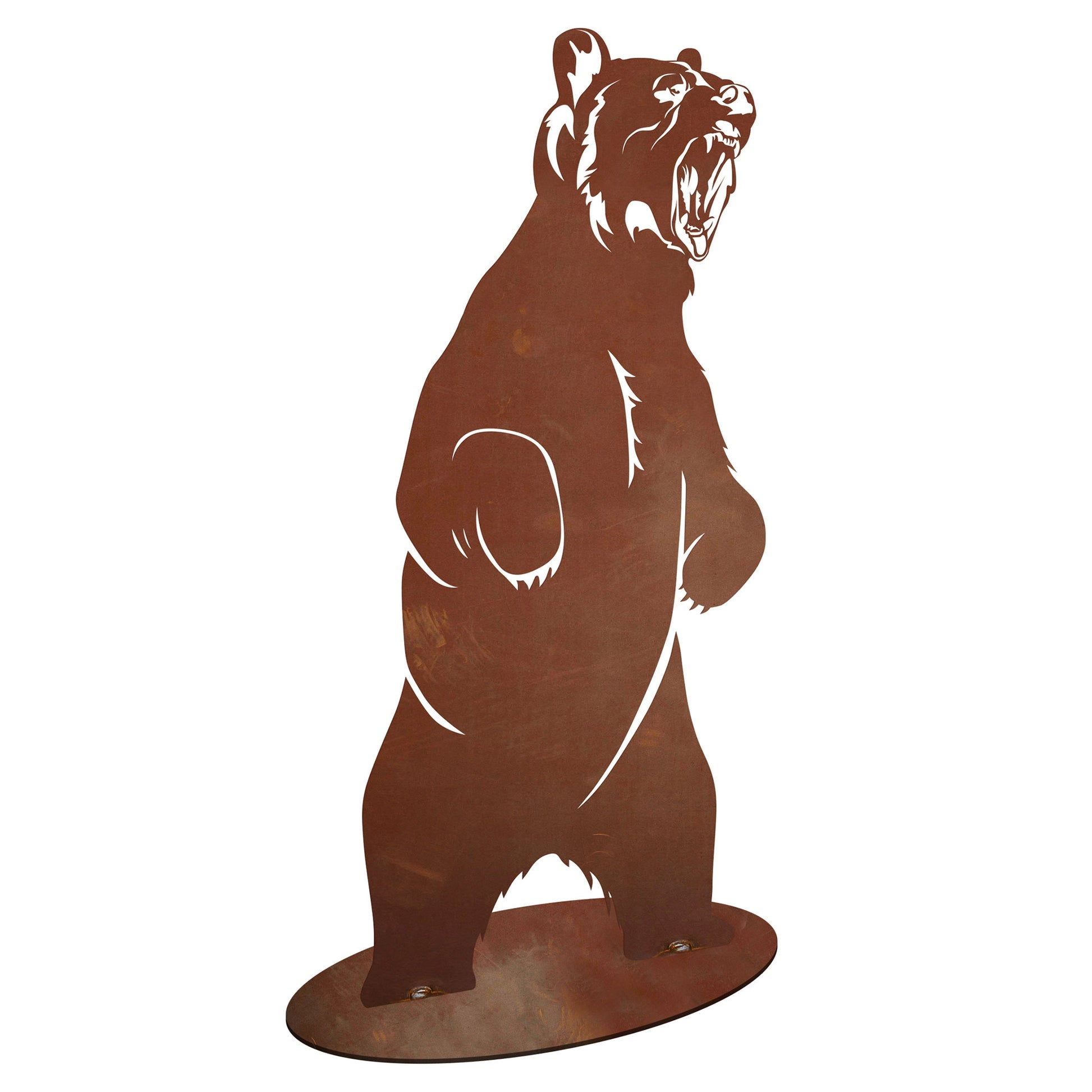 Tierfigur Metall - Grizzly Olaf - Edelrost Skulptur Gartendeko Rost Wildtiere