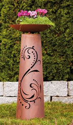 Säule Kegel - Lichterzauber Edelrost Gartensäule Pflanzsäule mit Schale