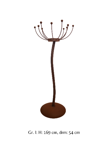 Ständer Sommernachtstraum mit Glaskugel Edelrost Deko Garten Metallblume Rost