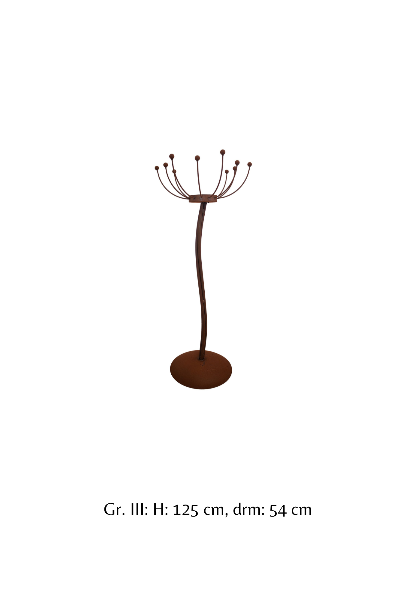 Ständer Sommernachtstraum mit Glaskugel Edelrost Deko Garten Metallblume Rost