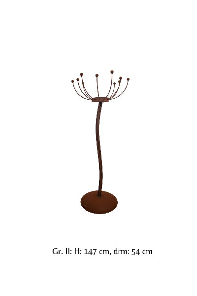 Ständer Sommernachtstraum mit Glaskugel Edelrost Deko Garten Metallblume Rost