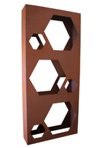 Holzlege Waben Kaminholzregal Holzlagerung Gartendeko Rostdeko Sichtschutz