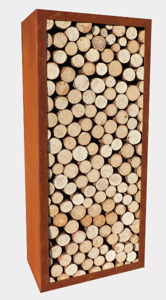 Holzregal Lounge für Innen & Außen – stilvolles Kaminholz- und Deko-Regal