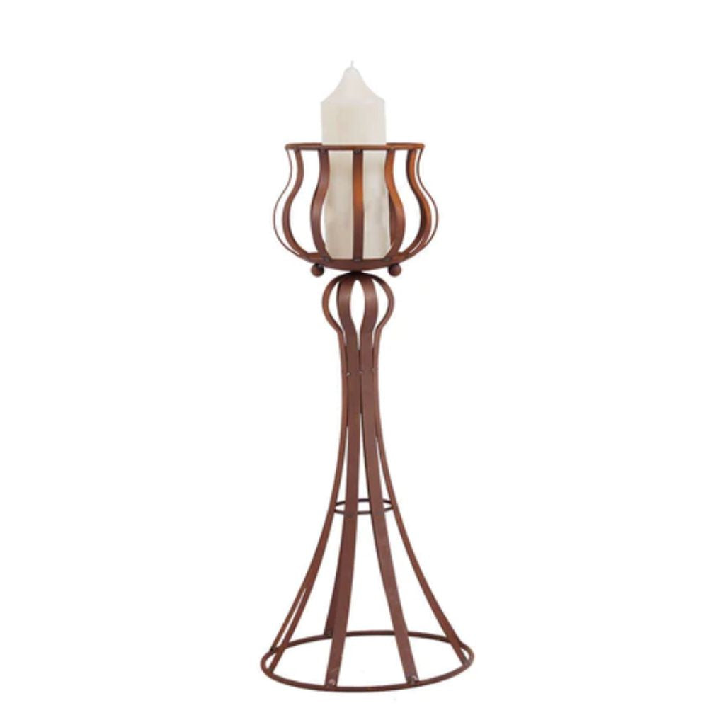 Ständer - Abstrakt Edelrost Kerzenständer, Gartenfackel Metall Echtrost