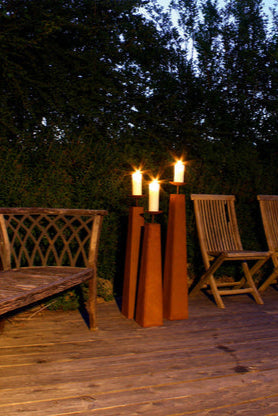 Kerzenständer Romantico Edelrost Deko Garten Kerzenhalter Metall Rostpatina