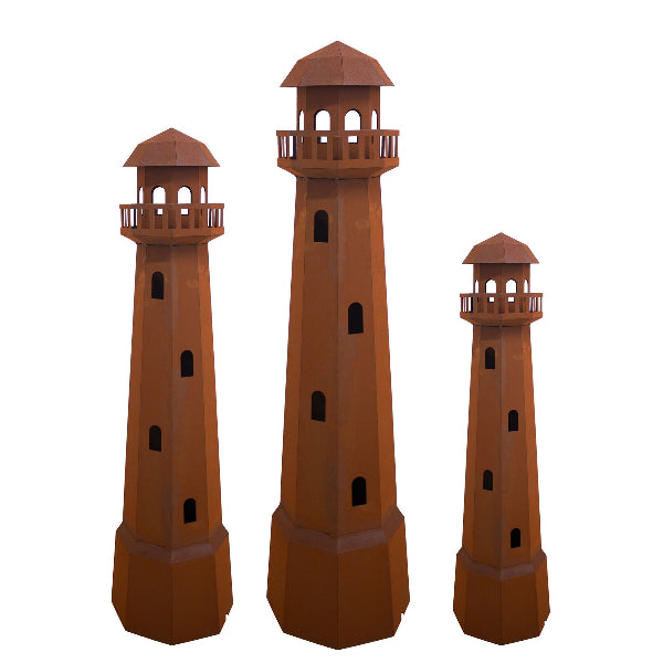 Leuchtturm Leuchtfeuer Edelrost Maritime Gartendeko Gartenskulptur Kunstobjekt