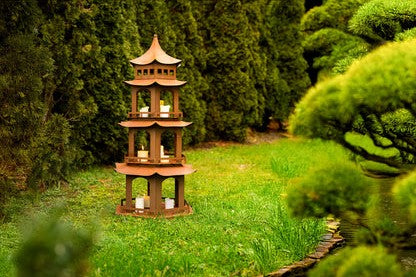 Ming Tempel - chinesische Gartengestaltung Bambusgarten Edelrost Asiatische Deko