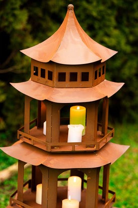 Ming Tempel - chinesische Gartengestaltung Bambusgarten Edelrost Asiatische Deko