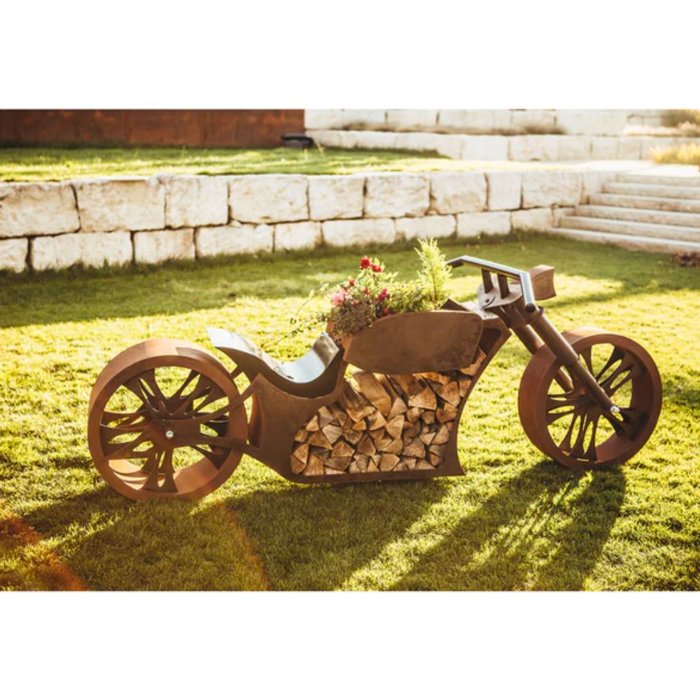 Grill Grillstelle Feuerstelle Holzkohlegrill XL Motorrad für echte Biker