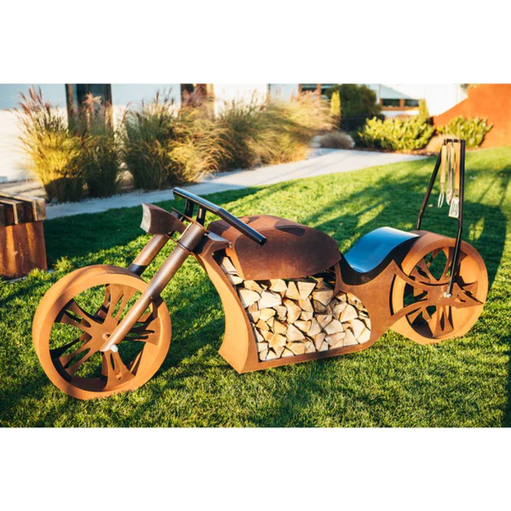 Grill Grillstelle Feuerstelle Holzkohlegrill XL Motorrad für echte Biker