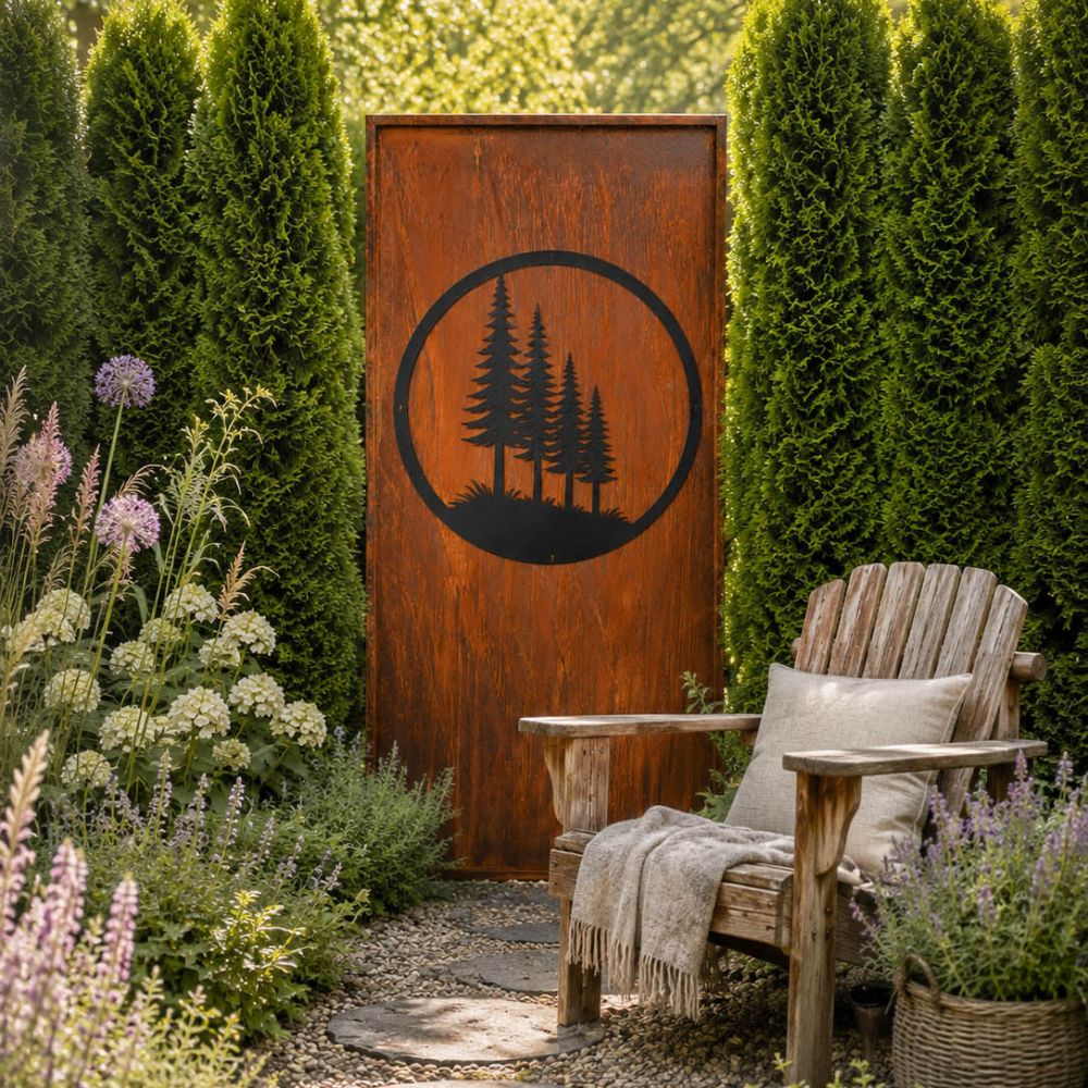 Parawand Wald Stecksystem Edelrost Sichtschutzwand Gr. 200 x 100 cm