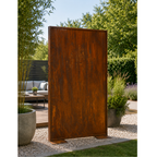 Parawand geschlossen Edelrost 100 × 200 cm  Moderner Sichtschutz aus Metall