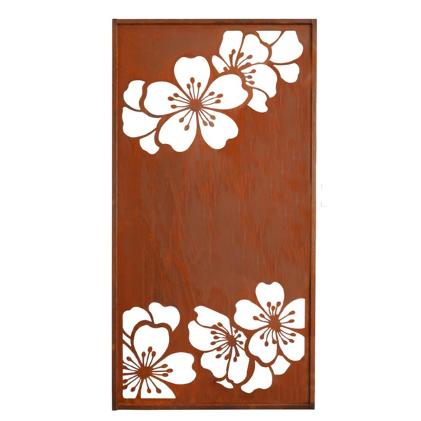 Parawand Kirschblüte 200x100 cm – Sichtschutz Garten aus Metall Made in Germany
