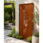 Parawand Lenka Herz mit Ranke 200x100 cm – Sichtschutz Garten aus Metall Made in Germany