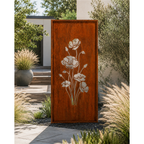 Parawand Mohnblume 200x100 cm – Sichtschutz Garten aus Metall Made in Germany