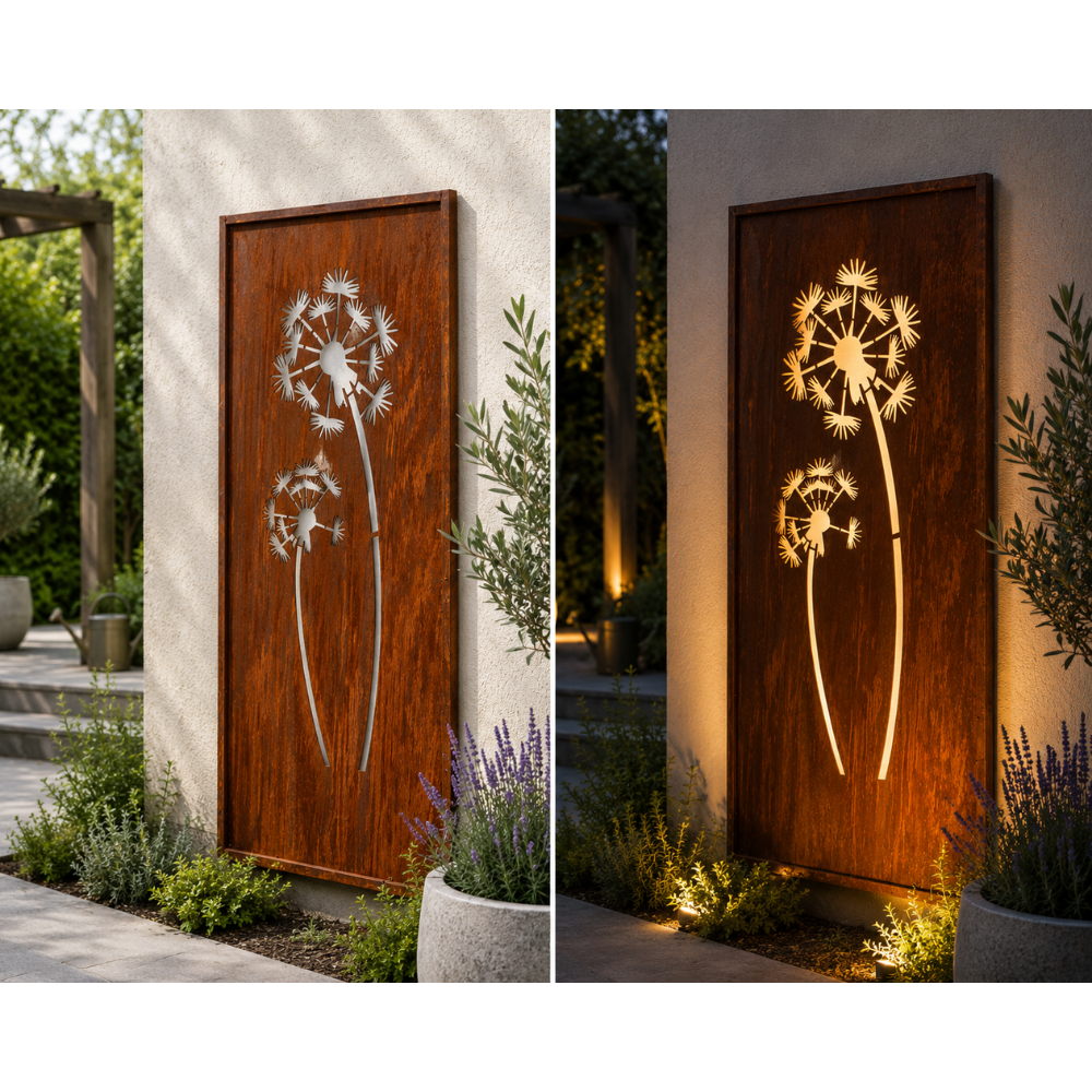 Parawand Pusteblume 200x100 cm – Sichtschutz Garten aus Metall Made in Germany