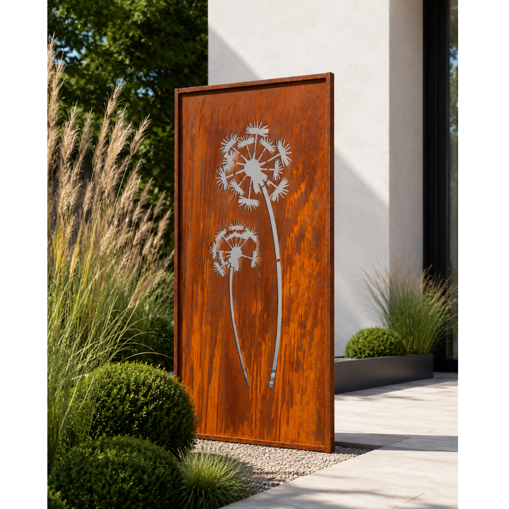 Parawand Pusteblume 200x100 cm – Sichtschutz Garten aus Metall Made in Germany