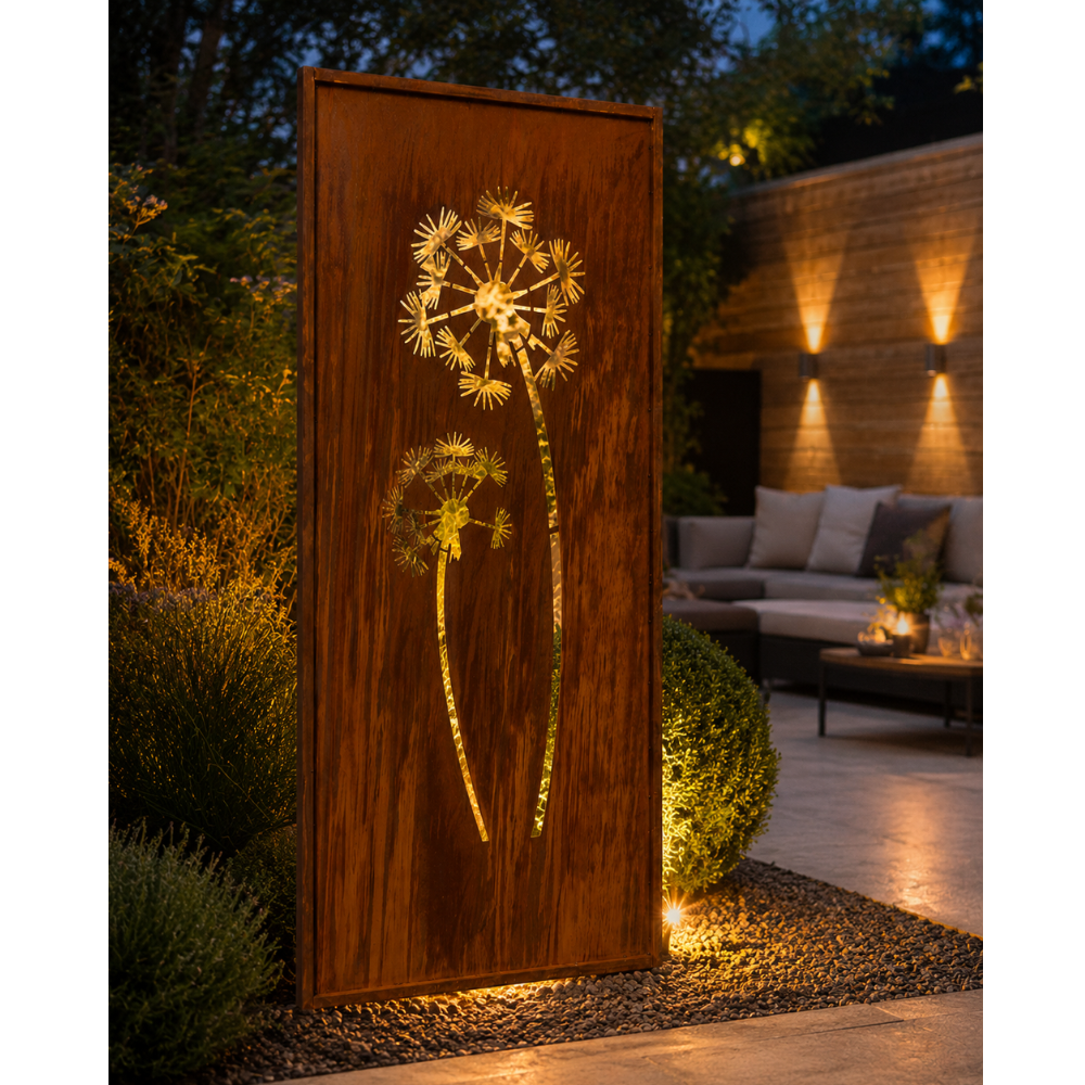 Parawand Pusteblume 200x100 cm – Sichtschutz Garten aus Metall Made in Germany