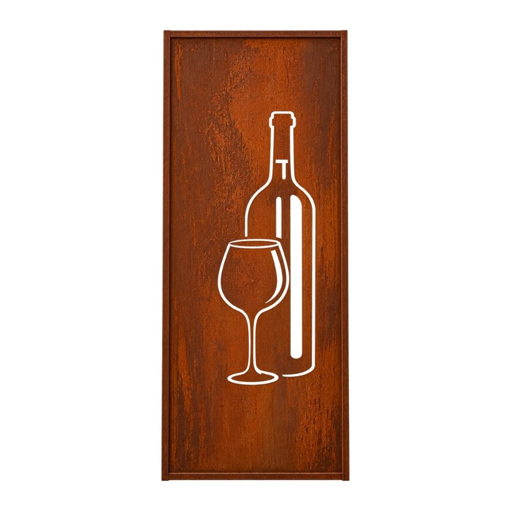 Parawand Wein Edelrost Sichtschutzwand Wein 200 × 100 cm  Gartentrennwand
