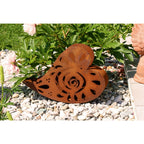 Pflanzschale Herz mit Muster aus Metall im Edelrost Design Gartendeko Rostdeko