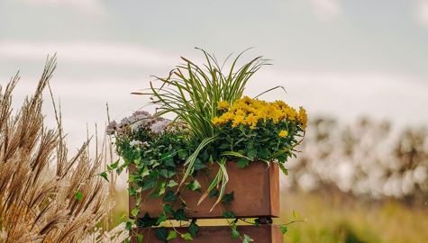 Säule Love - Pflanzsäule Metall Edelrost Gartensäule Rost Deko Outdoor