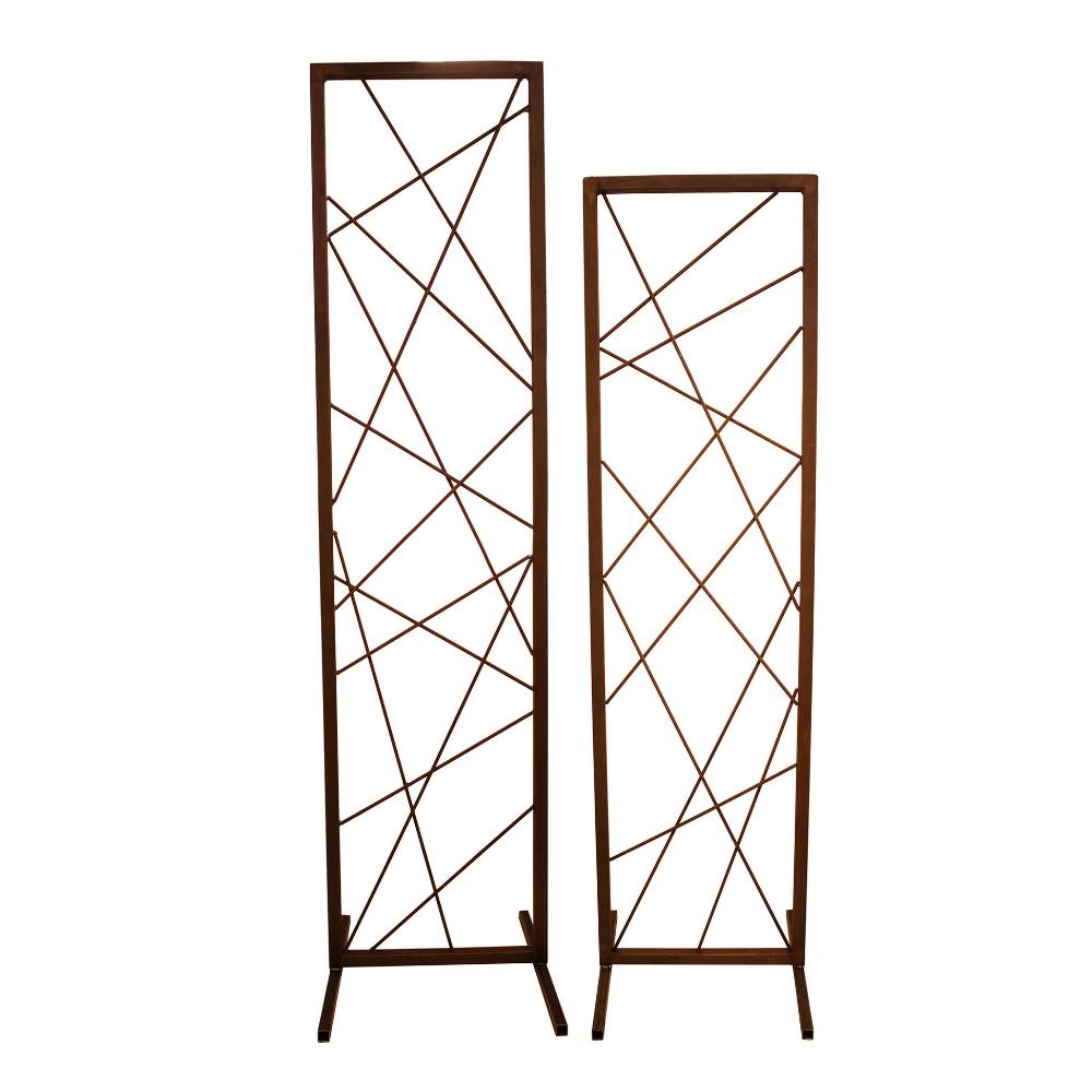 Rankhilfe Abstrakt aus Metall mit Rostpatina Rankgitter modern