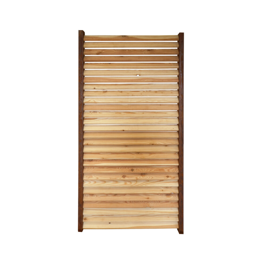 Sichtschutzwand Berlin aus Metall & Lärchenholz – 200 × 100 cm Trennwand modern