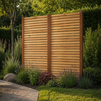 Sichtschutzwand Berlin aus Metall & Lärchenholz – 200 × 100 cm Trennwand modern