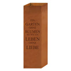 Spruchsäule Säule Gedicht Garten - Edelrost Gartensäule Rost Deko Pflanzsäule