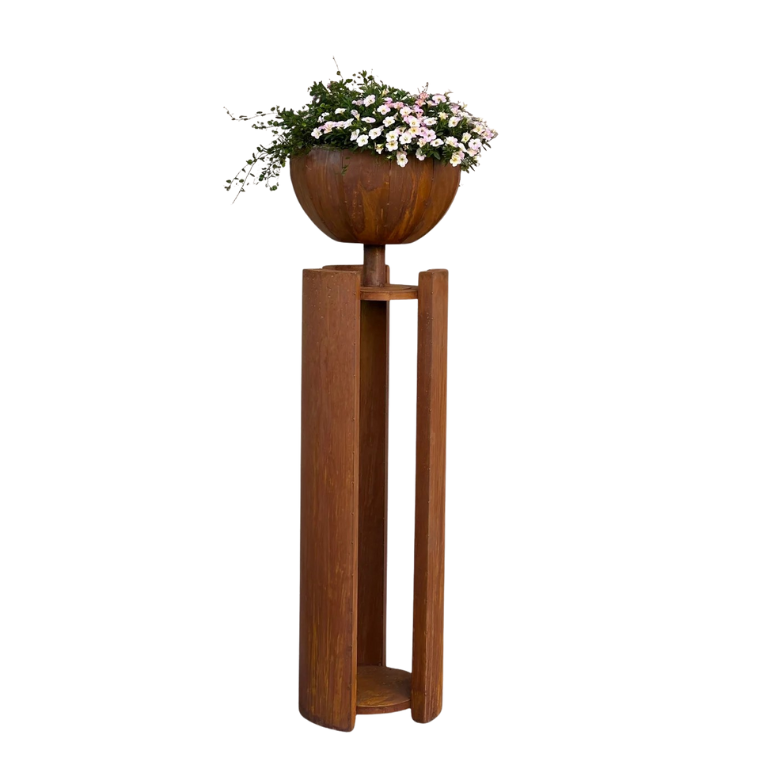 Edelrost Säule Athen inkl. Schale Gartensäule Pflanzsäule Dekosäule 120 cm hoch