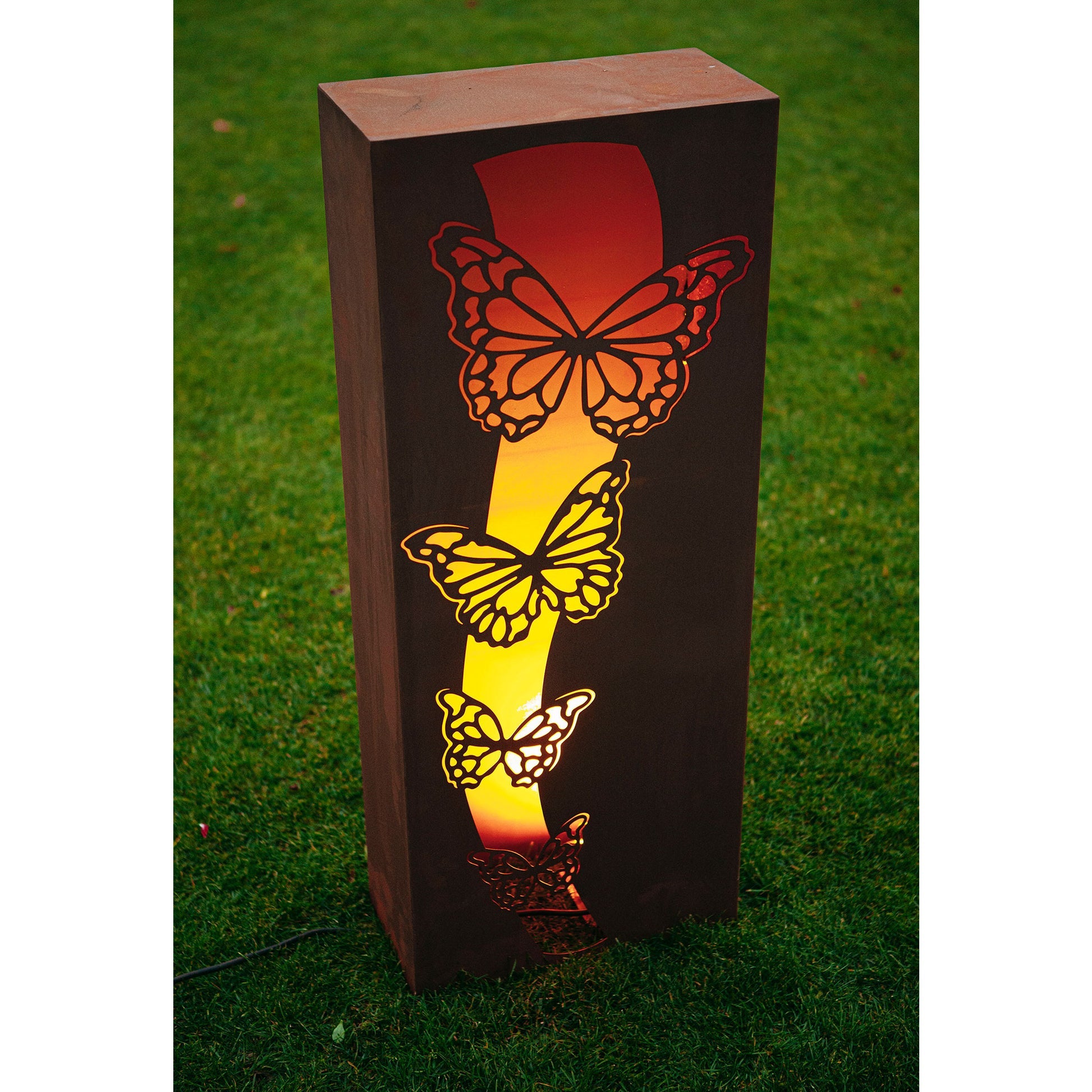Säule Schmetterlinge - Edelrost Gartensäule Rost Deko Garten, Pflanzsäule