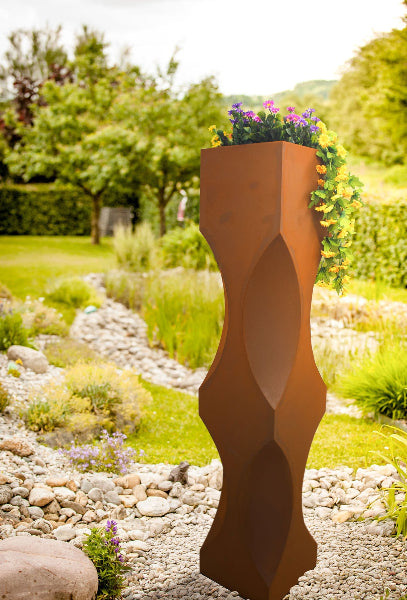 Säule Moderne Kunst Pflanzsäule Dekosäule Edelrost Gartensäule Pflanzgefäß