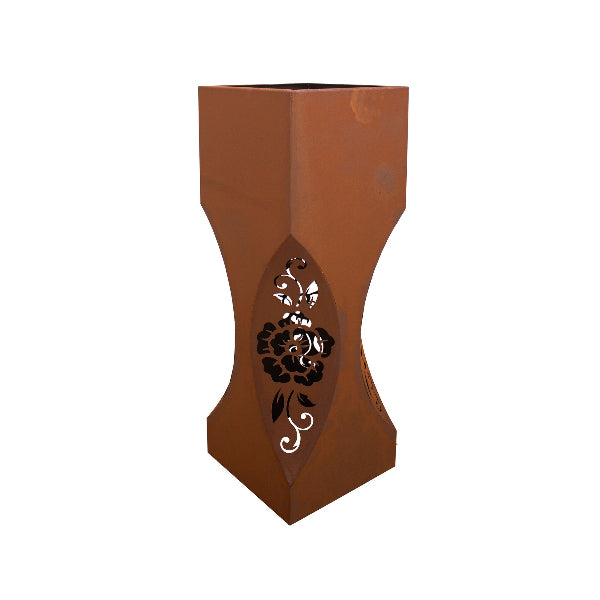 Säule Moderne Kunst Floral Pflanzsäule Dekosäule Rost Gartensäule Pflanzgefäß