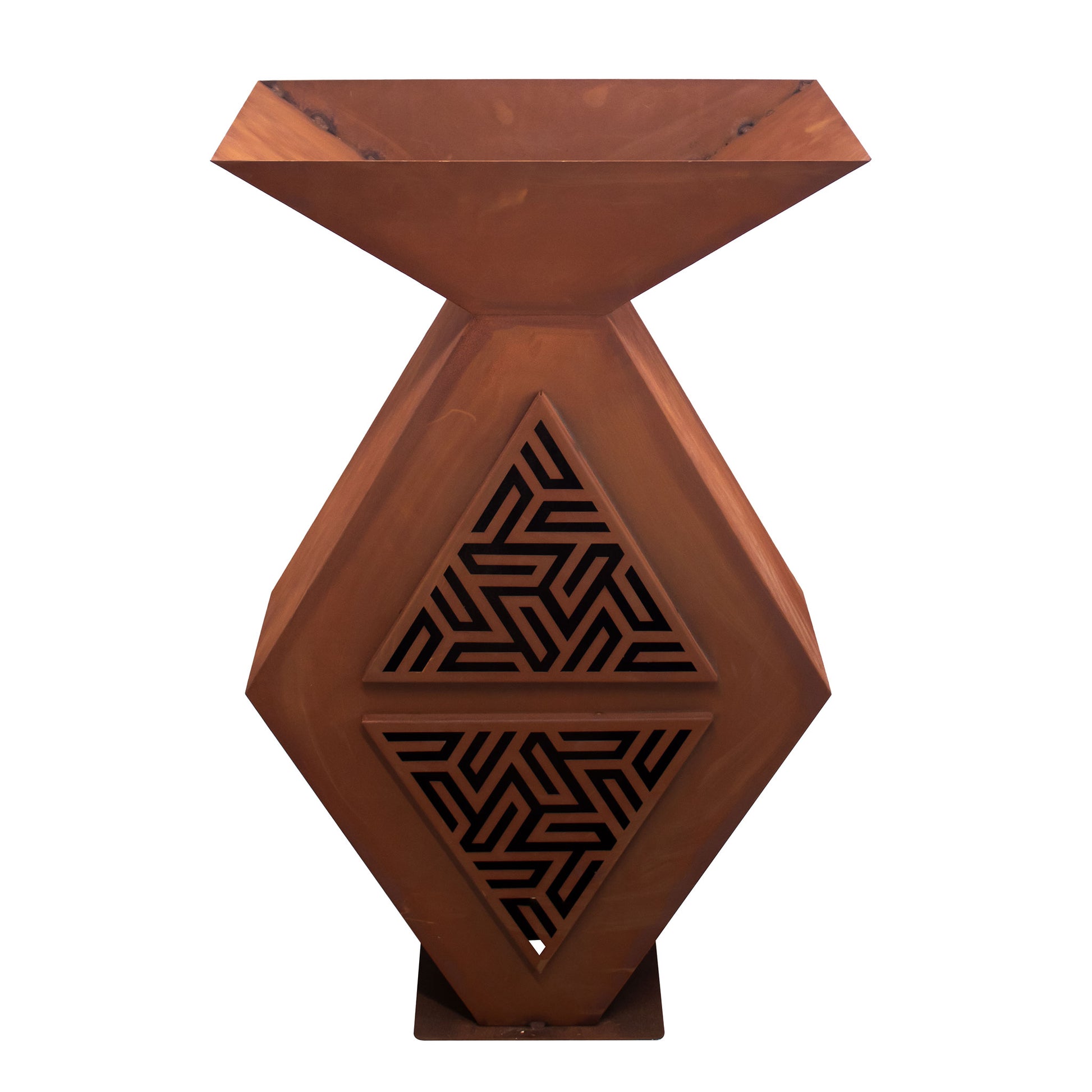 Säule Moderne Raute - Exklusive Pflanzsäule Edelrost Gartensäule Metall