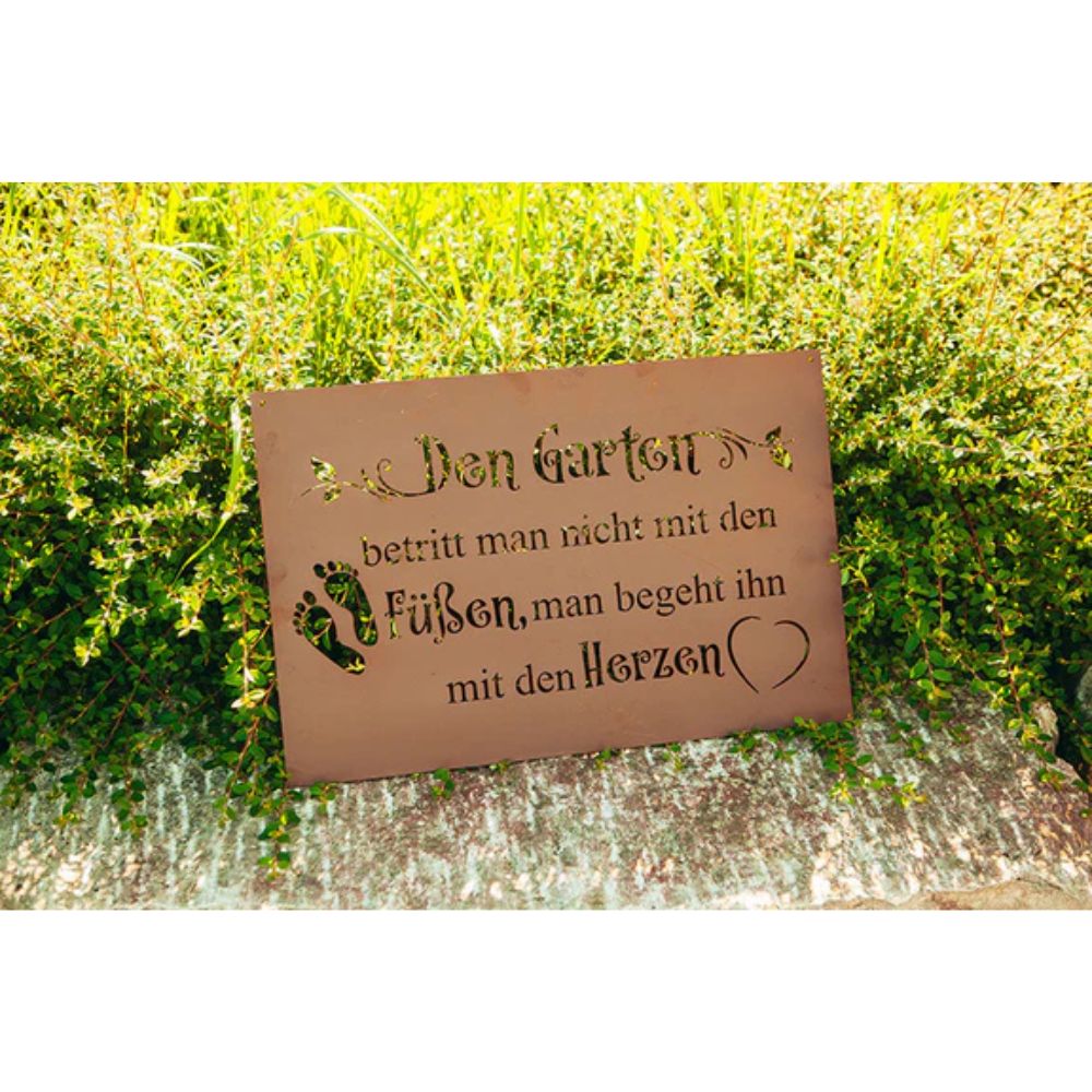 Edelrost Schild Gedichttafel - Garten - Gartendeko Spruchschild Rost Deko