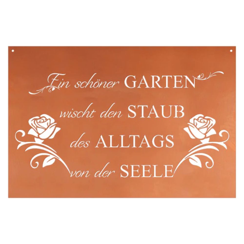 Edelrost Schild Gedichttafel - Alltags-Spruch - Gartendeko Spruchschild Rost Deko